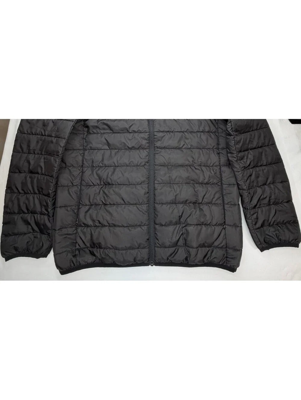 True Religion Men's Puffer Jacket Full Zip Logo Size Small Black